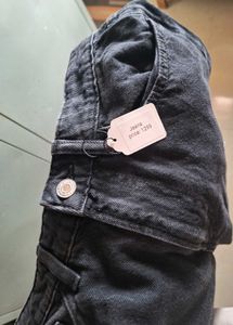 Wide Leg Black Denim Pants