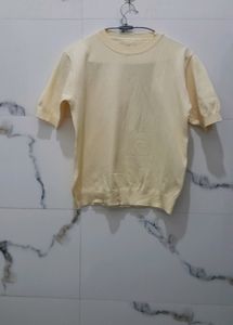 Girl Round Neck Top Yello Color