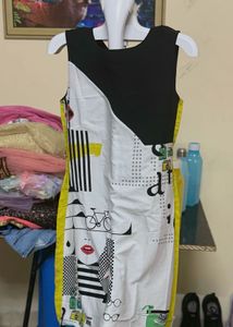 Abstract Print Sleeveless Dress