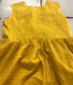 Yellow Organza Ethnic Gown