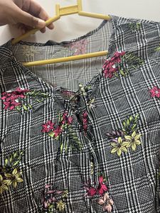 Max Black Floral Blouson Top