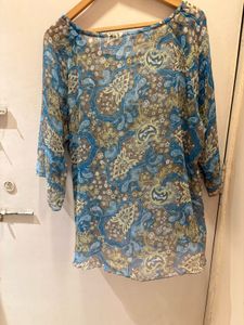 Beautiful Blue Paisley Top