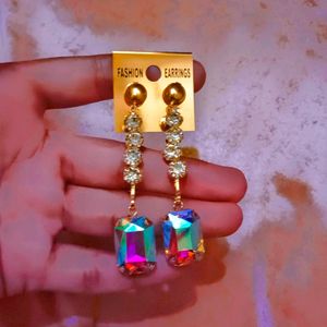 Combo Of Rose Gold Diamond Rainbow Shine Earings