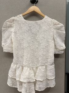 Zara Textured Ruffle Top