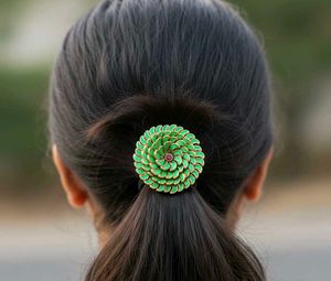 Green Floral Hair Tie