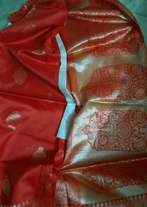 Red &amp; Gold Kanjivaram Jacquard Benarasi Silk Saree