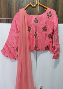Pink Silk Work Lehanga