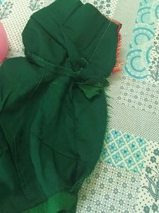 Green With Red Bordered Saree 😍..With Broad Lace