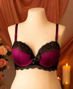 🇳🇿🔥💫Elegant Purple & Black Lace Bra Large Size