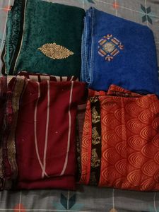 4 Sarees Combo No Blouse