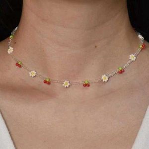 Beaded Cherry Necklace