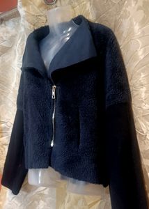Silver Toned Front Zipper Jacket