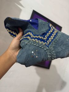 Embroidered Crushed Detail Top