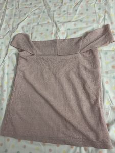 Light Pink Off Shoulder Top