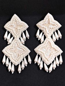 BEADED LONG DANGLER EARRINGS 🤍