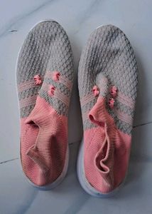 Pink & Grey Slip-On Sneakers