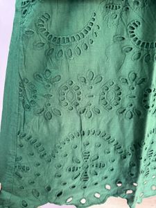 Green Embroidered Button-Down Shirt