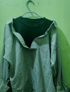 Striped Layered-Look Top