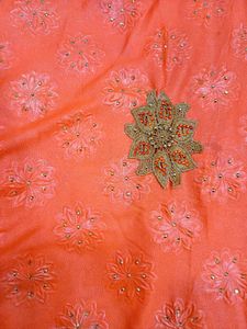 Orange Floral Saree