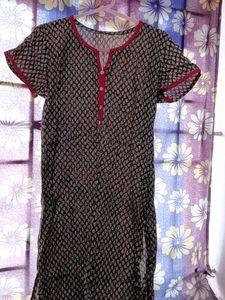 Brown Printed Kurti Top
