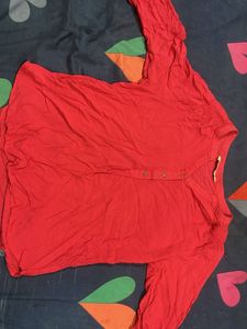 Red Long Sleeve Top