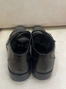 Men&#39;s Black Leather Monk Strap Shoes