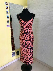 Leopard Print Slip Midi Dress