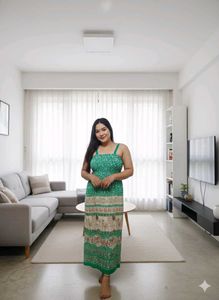 Bohemian Green Maxi Dress