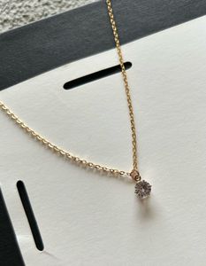 Minimal Gold Solitaire Pendant Necklace
