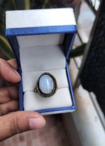 Vintage Mens Silver 925 Ring With Moonstone