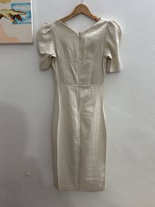 Elegant Beige Ruched Dress