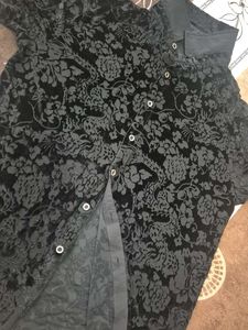 New Floral Velvet black Shirt