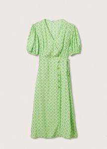 MANGO Printed Dress With Balloon Sleeves