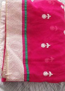 🩷🤍 Party Wear Saree In Pure Chiffon