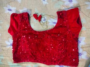Red Velvet Padded Blouse