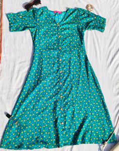 Gufrina Green Floral Printed Midi Dress