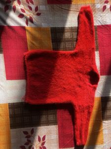 Red Fuzzy Knit Sweater
