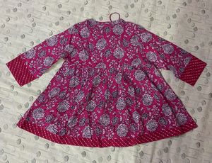 Floral Print Box Pleat Top