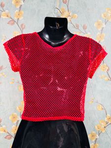 Red Fishnet Top