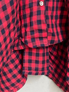 Red And Black Checkered Shirt Dress In Size Medium