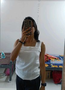 White Sleeveless Top