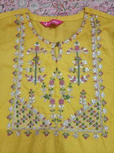 Yellow Embroidered Kurta Set