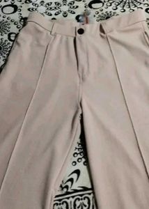Beige Wide Leg Pants