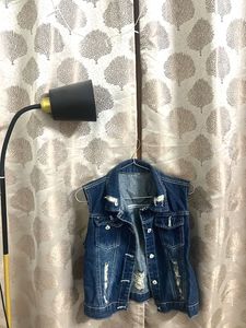 Denim Sleeveless Coat