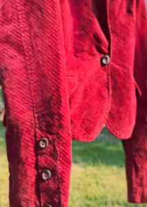 Zara TRF Premium Red Corduroy Blazer for Women