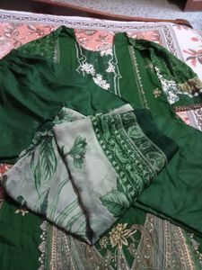 Patchwork Suit with Chiffon Dupatta