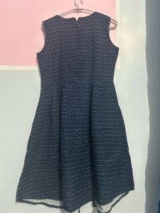 Blue Casual Check Print Dress