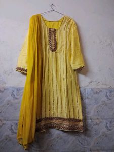 Yellow Embroidered Kurta Set