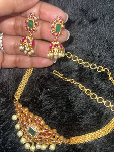 Gold -Plated Pearls Beaded Jewellery Set