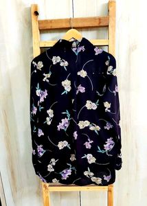 Black Floral Design Shirt Size-38